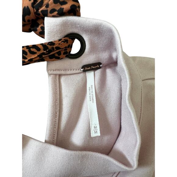 Free People West Hill Mini Dress – Size Medium – Nectar Pink with Leopard Tie - Picture 7 of 11